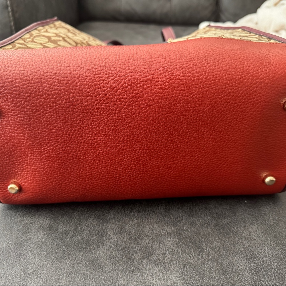 Coach Dempsey Brown and Orange Signature Tote - Picture 6 of 6